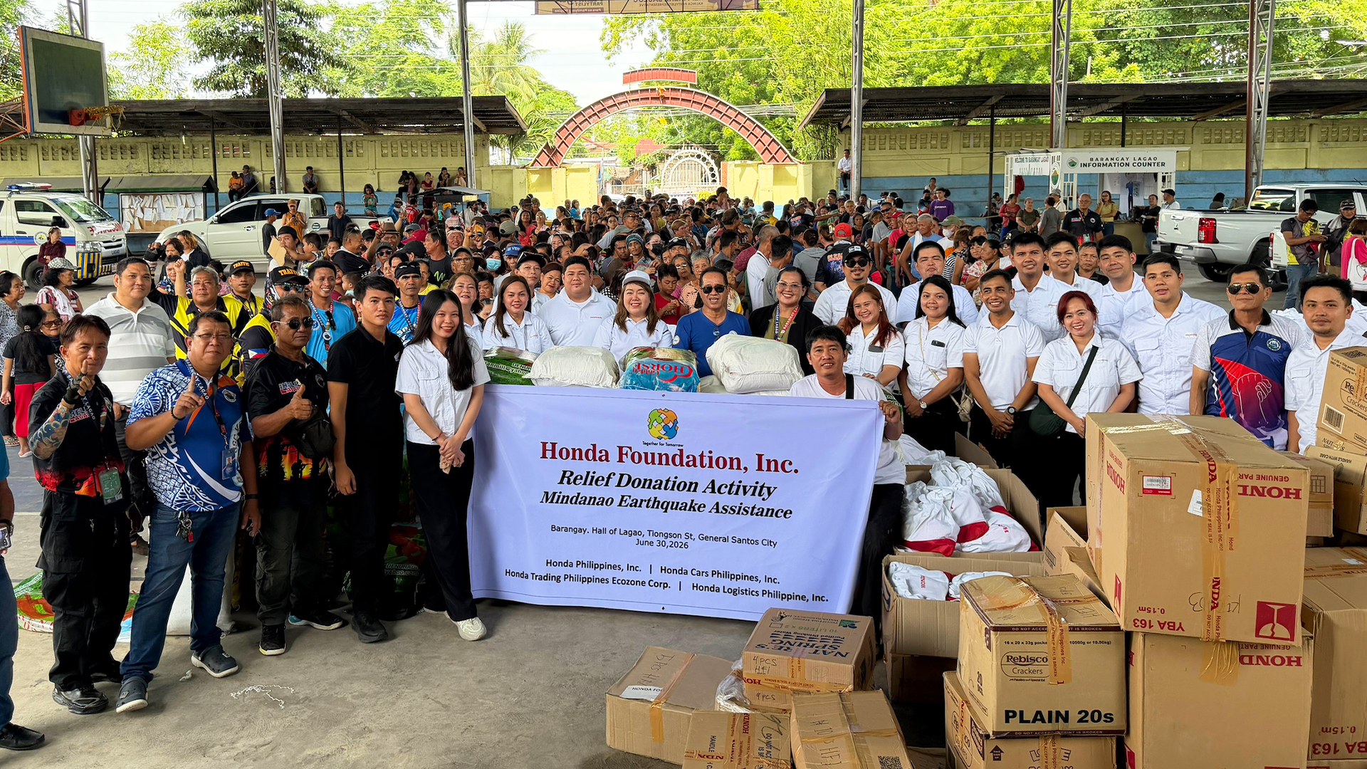 Honda Foundation, Inc. Provides Aid and Relief to  Barangay Lagao, General Santos Earthquake Victims